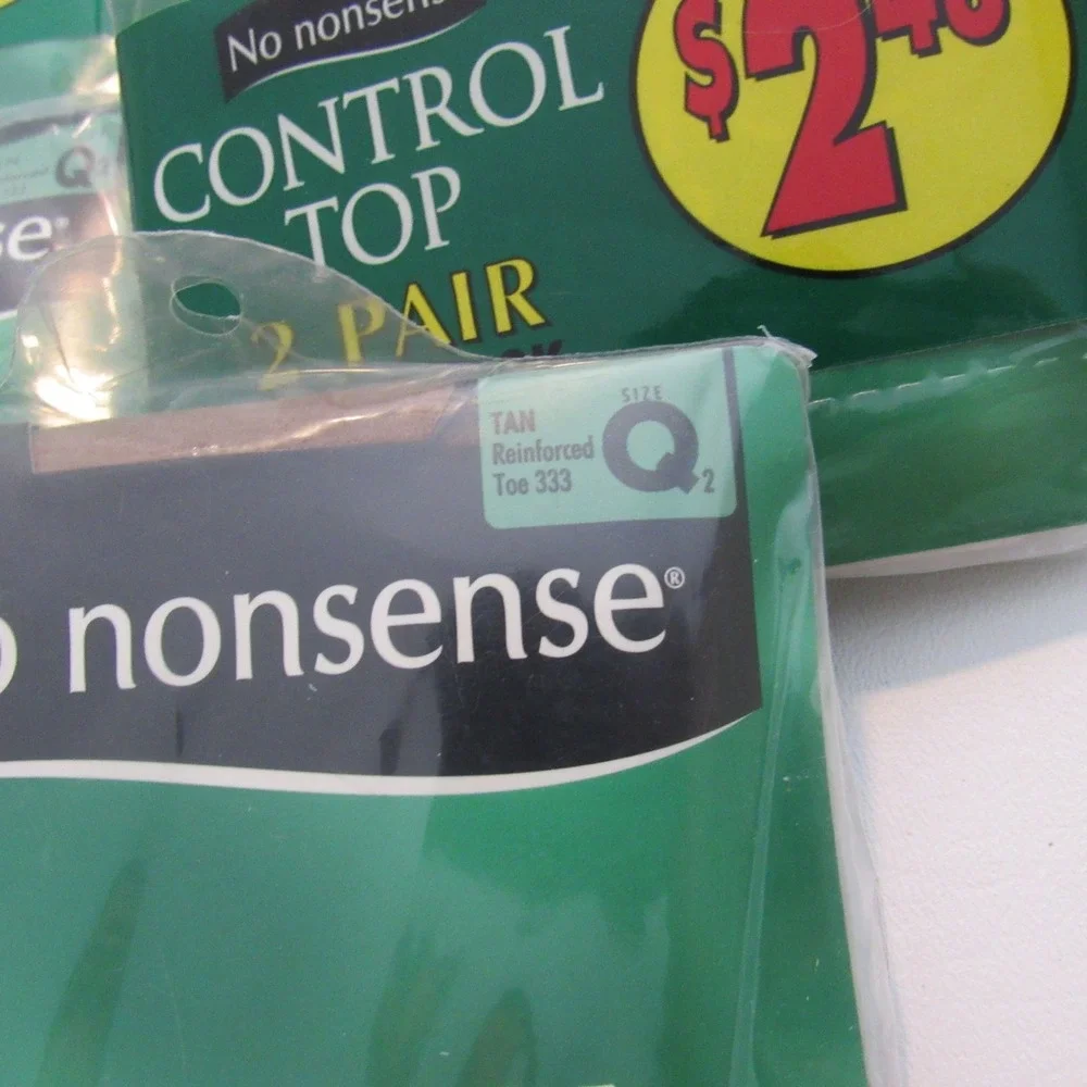 No‎ Nonsense Control Top Pantyhose Bundle 5pk Tan Off Black Queen Q2 Vintage New